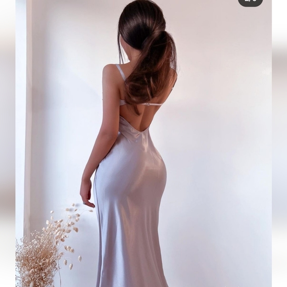 Zara *  Satin Cut Out Slip Midi Dress Size M - Picture 4 of 15